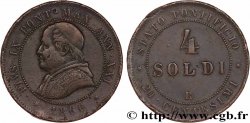 VATICAN ET ÉTATS PONTIFICAUX 4 Soldi Pie IX an XXI 1866 Rome