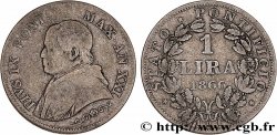 VATICAN ET ÉTATS PONTIFICAUX 1 Lire Pie IX type petit buste an XXI 1866 Rome