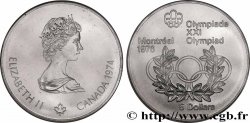 KANADA 5 Dollars Proof JO Montréal 1976 anneaux olympiques / Elisabeth II 1974 