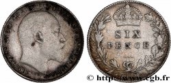 GRANDE-BRETAGNE - ÉDOUARD VII 6 Pence  1909 