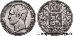 BELGIEN 5 Francs Léopold Ier tête nue 1849 