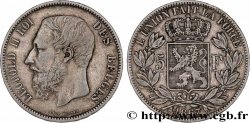 BELGIEN 5 Francs Léopold II 1867 