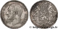 BÉLGICA 5 Francs Léopold II 1868 
