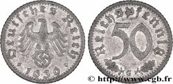 ALEMANIA 50 Reichspfennig aigle et svastika 1939 Karlsruhe