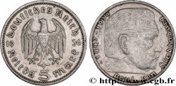 GERMANIA 5 Reichsmark Maréchal Paul von Hindenburg 1936 Muldenhütten - E