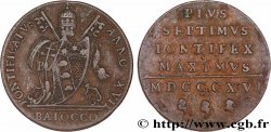 VATICAN ET ÉTATS PONTIFICAUX 1 Baiocco Pie VII an XVI 1816 Bologne TTB 