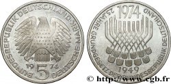 GERMANIA 5 Mark Proof 25e anniversaire de la République Fédérale 1974 Stuttgart
