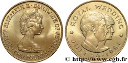 JERSEY 2 Pounds (2 Livres) Élisabeth II / mariage de Charles et Diana 1981  fVZ 