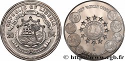 LIBERIA 5 Dollars armes / nouvelles monnaies du Vatican 2004 