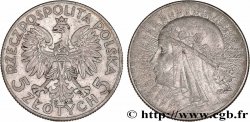 POLONIA 5 Zlotych Reine Jadwiga 1934 Varsovie