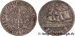 POLAND 2 Zlote 15e anniversaire du port de Gdynia 1936 Varsovie