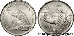 ITALY 500 Lire Centenaire de l’Unité Italienne 1961 Rome