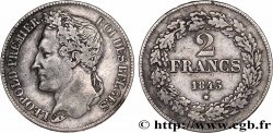 BELGIQUE - ROYAUME DE BELGIQUE - LÉOPOLD Ier 2 Francs tête laurée 1843  TB+ 