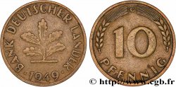 GERMANY 10 Pfennig “Bank deutscher Länder” 1949 Karlruhe - G