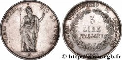 ITALY - LOMBARDY 5 Lire Gouvernement provisoire de Lombardie 1848 Milan