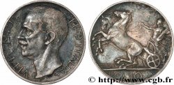 ITALY - VICTOR EMMANUEL III 10 Lire char antique 1929 Rome