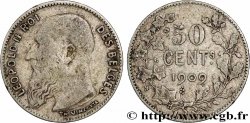 BELGIUM 50 Centimes Léopold II légende en français 1909 