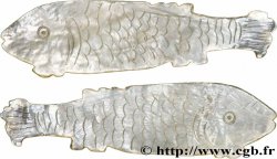 CHINA Jeton de jeu en nacre pisciforme XIXe 