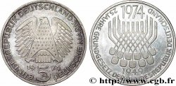ALLEMAGNE 5 Mark Proof 25e anniversaire de la République Fédérale 1974 Stuttgart