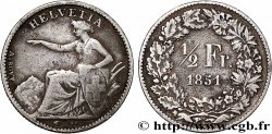 SUISSE 1/2 Franc Helvetia 1851 Paris