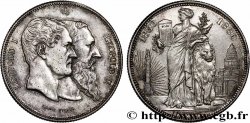 BÉLGICA 5 Francs, Cinquantenaire du Royaume (1830-1880) 1880 Bruxelles