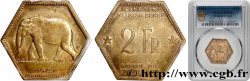BELGIAN CONGO 2 Francs éléphant 1943  MS62 PCGS