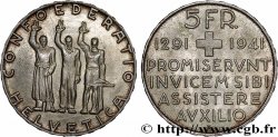 SUIZA 5 Francs 650e anniversaire de la confédération 1941 Berne