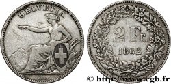 SUIZA 2 Francs Helvetia 1862 Berne