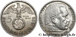 GERMANY 5 Reichsmark Maréchal Paul von Hindenburg 1939 Berlin
