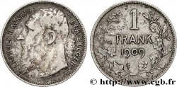 BELGIQUE 1 Frank (Franc) Léopold II légende flamande 1909 