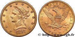 OR, PALLADIUM ET PLATINE INVESTISSEMENT 10 Dollars or  Liberty  1887 San Francisco