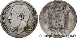 BELGIO 2 Francs Léopold II légende française 1866 