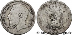BELGIQUE 2 Francs Léopold II légende française 1867 