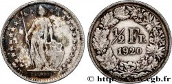 SWITZERLAND 1/2 Franc Helvetia 1920 Berne - B