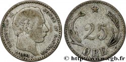 DANEMARK 25 Ore Christian X roi du Danemark 1891 Copenhague TB 