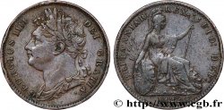 REGNO UNITO 1 Farthing Georges IV tête laurée 1822 