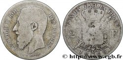 BELGIQUE 2 Francs Léopold II légende française 1868 