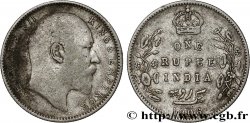 INDIA BRITÁNICA 1 Rupee (Roupie) Edouard VII 1906 Bombay