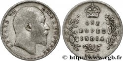 INDIA BRITÁNICA 1 Rupee (Roupie) Edouard VII 1906 Calcutta