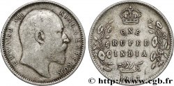 INDIA BRITÁNICA 1 Rupee (Roupie) Edouard VII 1907 Calcutta