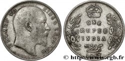 INDIA BRITANNICA 1 Rupee (Roupie) Edouard VII 1907 Bombay