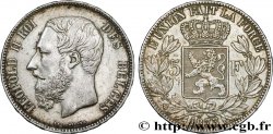 BELGIUM 5 Francs Léopold II 1873 