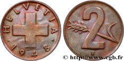 SVIZZERA  2 Centimes (Rappen) croix suisse 1948 Berne