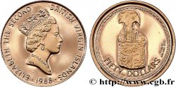 ÎLES VIERGES BRITANNIQUES 50 Dollar Proof Coiffe de Cérémonie 1988 Franklin Mint