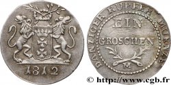 POLOGNE - GRAND-DUCHÉ DE VARSOVIE - OCCUPATION FRANÇAISE DE DANTZIG Essai du Groschen en argent 1812 Dantzig