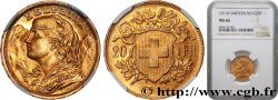 SUISSE 20 Francs or &nbsp;Vreneli&nbsp;  1911 Berne FDC66 NGC