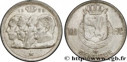 BELGIQUE 100 Francs portraits des quatre rois de Belgique, légende française 1950 