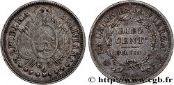 BOLIVIE 10 Centavos emblème de la Bolivie 1887 Potosi TTB 