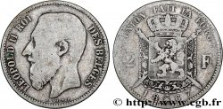 BELGIQUE 2 Francs Léopold II légende française 1867 