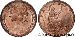 UNITED KINGDOM 1 Farthing Victoria “Bun Head” 1860  AU 